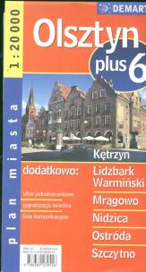 Okładka książki Olsztyn plus 6 1:20 000 plan miasta