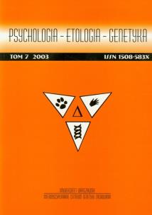 Opakowanie Psychologia Etologia Genetyka tom 7/2003