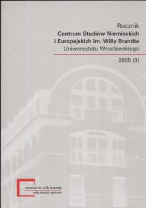 Okładka książki Rocznik Centrum Studiów Niemieckich i Europejskich im. Willy Brandta Uniwersytetu Wrocławskiego