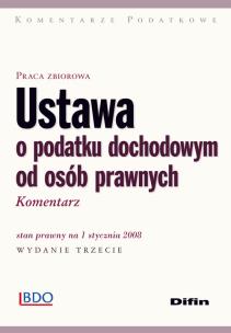 Opakowanie Ustawa o podatku dochodowym od osób prawnych Komentarz