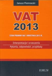 Okładka książki Vat 2013 Interpretacje i orzeczenia