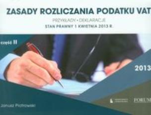 Okładka książki Zasady rozliczania podatku VAT 2013 część 2