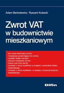 Okładka książki Zwrot VAT w budownictwie mieszkaniowym