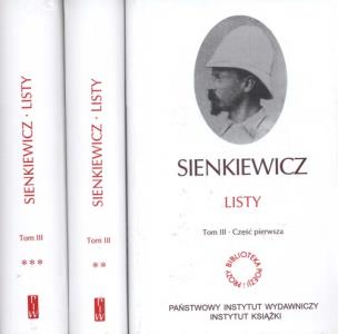Okładka książki Listy Sienkiewicz t.3 część 1-3