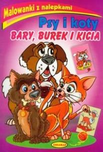 Okładka książki Malowanki z nalepkami - Psy i koty