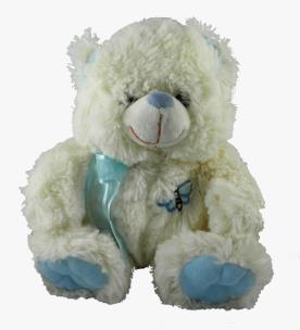 Opakowanie Miś Ksawery niebieski 28 cm siedzący