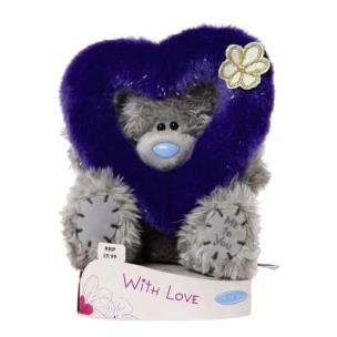 Opakowanie Miś z fioletowym sercem 18 cm