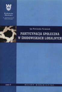 Okładka książki Partycypacja społeczna w środowiskach lokalnych