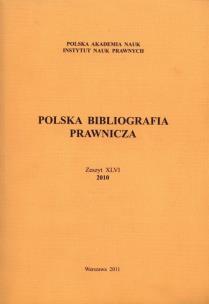 Opakowanie Polska Bibliografia Prawnicza Zeszyt XLVI 2010