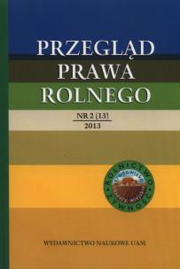 Okładka książki Przegląd prawa rolnego 2(13)/2013