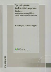 Okładka książki Sprostowanie i odpowiedź w prasie
