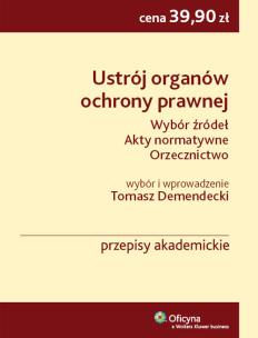 Okładka książki Ustrój organów ochrony prawnej