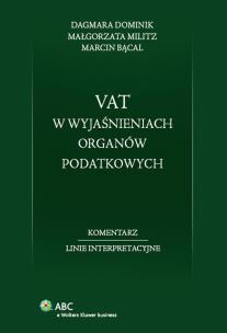 Okładka książki VAT w wyjaśnieniach organów podatkowych