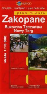 Opakowanie Zakopane Bukowina Tatrzańska Nowy Targ plan miasta