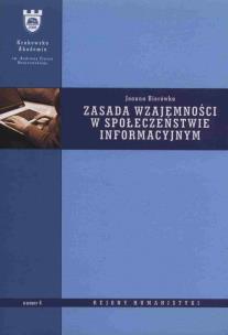 Okładka książki Zasada wzajemności w społeczeństwie informacyjnym
