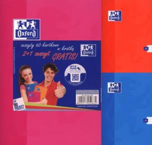 Opakowanie Zeszyt A5 Oxford w kratkę 60 kartek 2+1 gratis mix