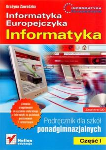 Okładka książki Informatyka Europejczyka Informatyka Część 1 Podręcznik z płytą CD