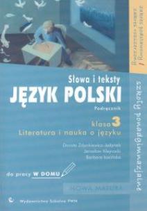 Okładka książki Język polski 3 Słowa i teksty Literatura i nauka o języku Podręcznik do pracy w domu