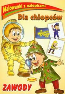 Okładka książki Malowanki z nalepkami - Dla chłopców: zawody