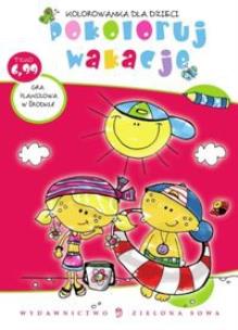 Okładka książki Pokoloruj wakacje.  Kolorowanka dla dzieci