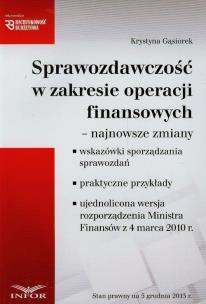 Okładka książki Sprawozdawczość w zakresie operacji finansowych