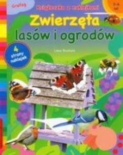 Okładka książki Zwierzęta lasów i ogrodów książeczka z naklejkami
