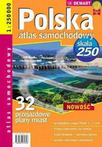 Okładka książki Atlas samoch. POLSKA - 1:250 000 DEMART
