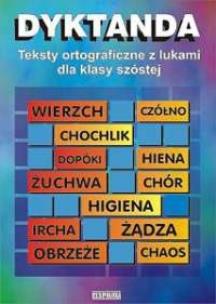 Okładka książki Dyktanda kl.6 Teksty ortogr. z lukami Respolona