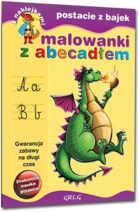 Okładka książki Malowanki z abecadłem - postacie z bajek GREG