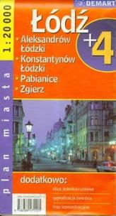 Okładka książki Plan Miasta Łódź plus 4   DEMART