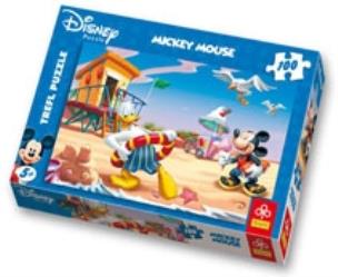 Okładka książki Puzzle 100 Myszka Miki Nauka pływania TREFL