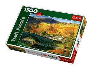 Okładka książki Puzzle 1500 Most nad rzeką Derwent TREFL