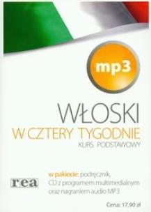 Okładka książki W 4 tygodnie  włoski biały mp3 REA