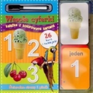 Okładka książki Wesołe cyferki. Książka z kolorowymi kartami