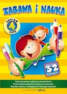 Okładka książki Zabawa i nauka (poziom: 4 lata) +32 naklejki Greg