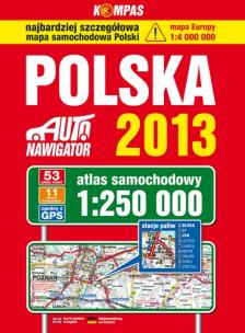 Okładka książki Atlas samochodowy 1:250 000 Polska 2013