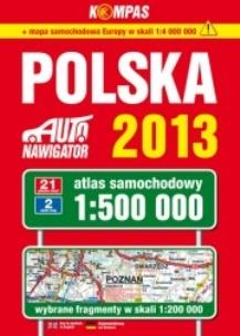 Okładka książki Atlas samochodowy 1:500 000  Polska 2013