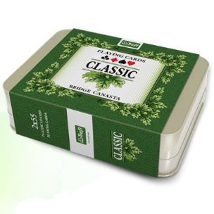Okładka książki Karty - Classic Bridge Canasta 2x55 zielony TREFL