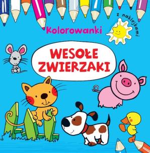 Okładka książki Kolorowanki i naklejki - Wesołe zwierzaki
