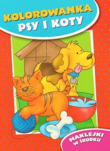 Okładka książki Psy i koty. Kolorowanka
