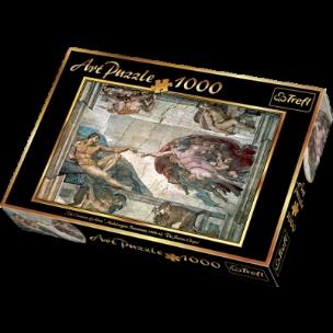 Okładka książki Puzzle 1000 Art Stworzenie Adama TREFL