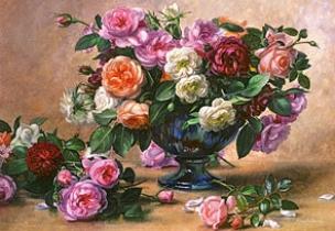 Okładka książki Puzzle 2000 Bukiet kwiatów w wazonie CASTOR