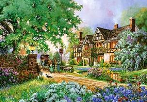 Okładka książki Puzzle 2000 Stary budynek z ogrodem CASTOR