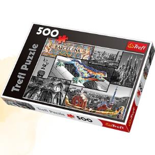 Okładka książki Puzzle 500 Barcelona kolaż TREFL