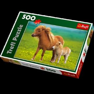 Okładka książki Puzzle 500 Kucyki na łące TREFL