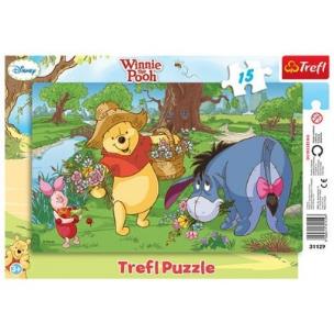 Okładka książki Puzzle ramkowe 15 Kubuś i Przyj. Zbier.kwiat TREFL