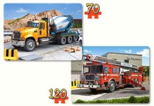 Okładka książki Puzzle x 2 - Betoniarka i Straż pożarna CASTOR