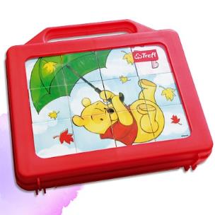 Okładka książki Puzzlo-klocki Kubuś Puchatek TREFL