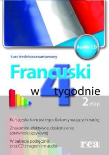 Okładka książki W 4  tygodnie ETAP 2 francuski (CD Gratis) REA