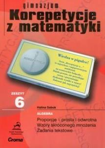 Okładka książki Zeszyt 6 gimnazjum Korepetycje z matematyki